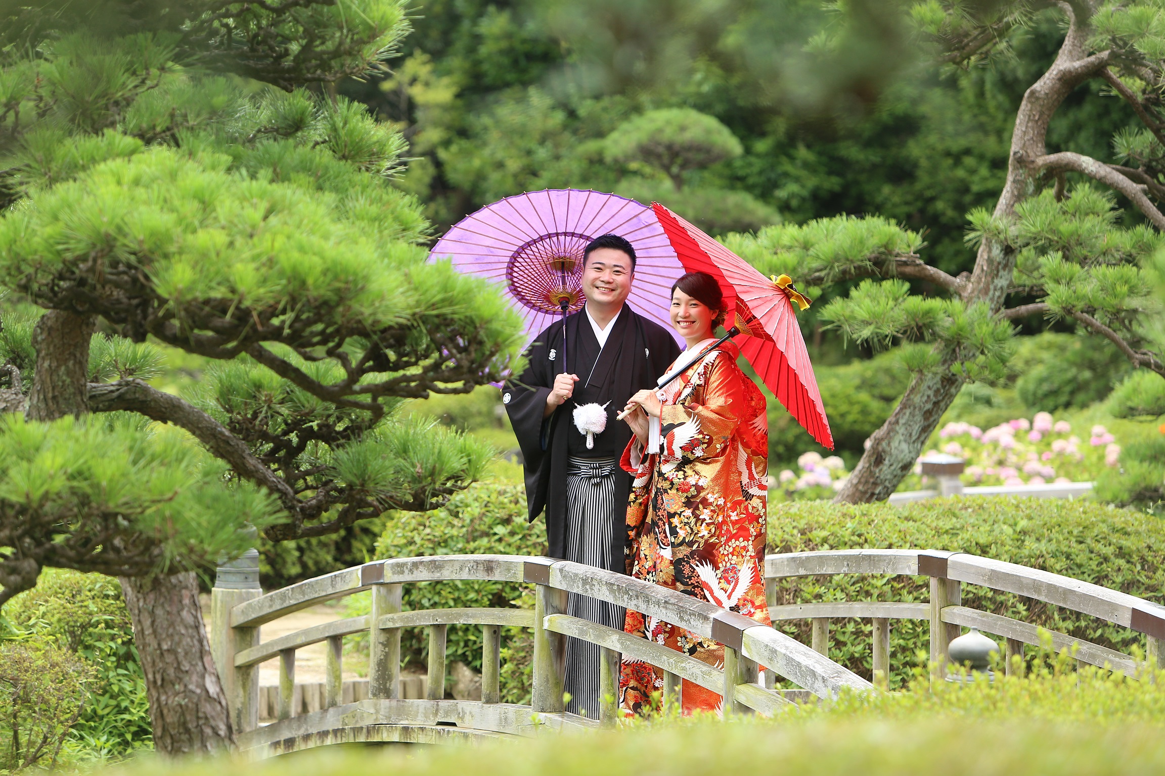 和装前撮りが映えるロケーション 見浜園 を紹介 和装で挙げる結婚式 前撮り撮影の華雅苑